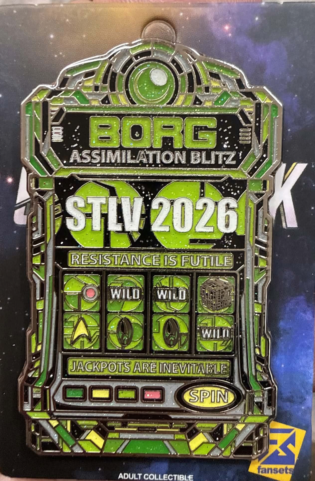 Star Trek:  STLV 2026 Borg Assimilation Blitz Slot Machine Fansets Pin